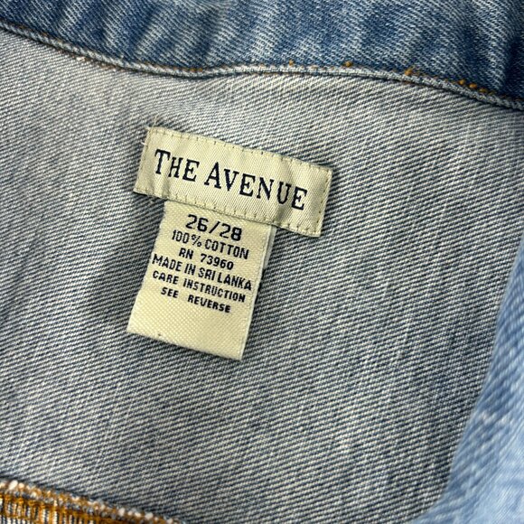 Vintage The Avenue Denim Vest Womens Size 26/28 Cotton Blue Jean Button Front - Picture 3 of 6